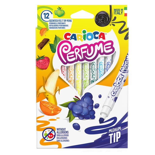 Pennarelli Perfume - punta 4,0 mm - colori assortiti - Carioca - astuccio 12 pe…