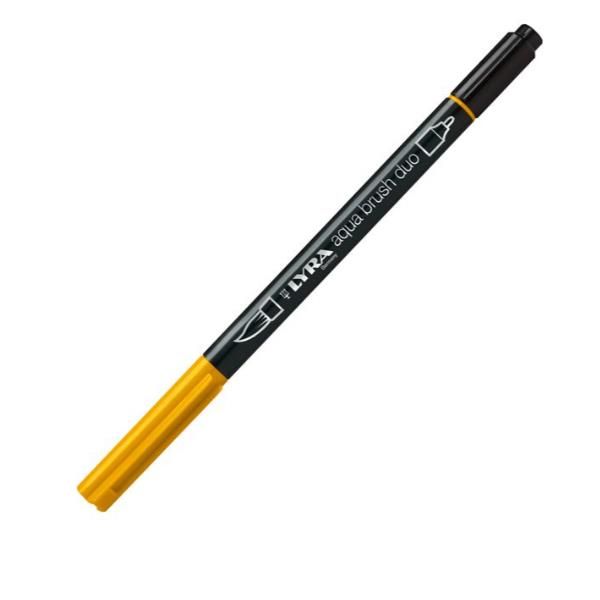 Pennarello Aqua Brush Duo - punte 2/4 mm - giallo cromo scuro - Lyra