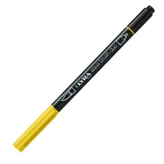 Pennarello Aqua Brush Duo - punte 2/4 mm - giallo cromo chiaro - Lyra
