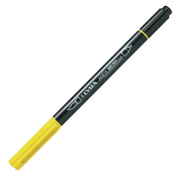 Pennarello Aqua Brush Duo - punte 2/4 mm - giallo di cadmio limone - Lyra