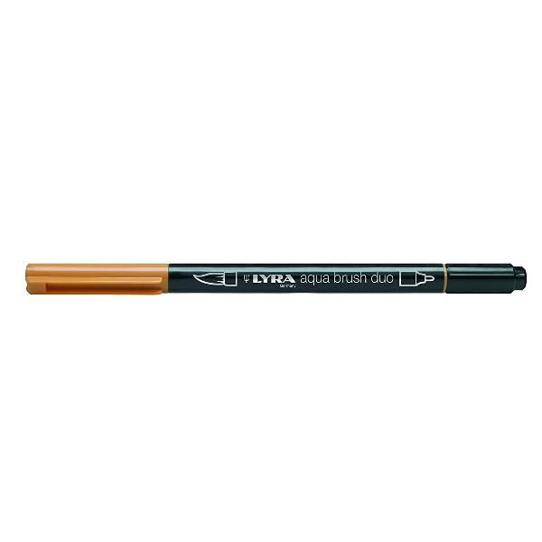 Pennarello Aqua Brush Duo - punte 2/4 mm - ocra d'oro - Lyra