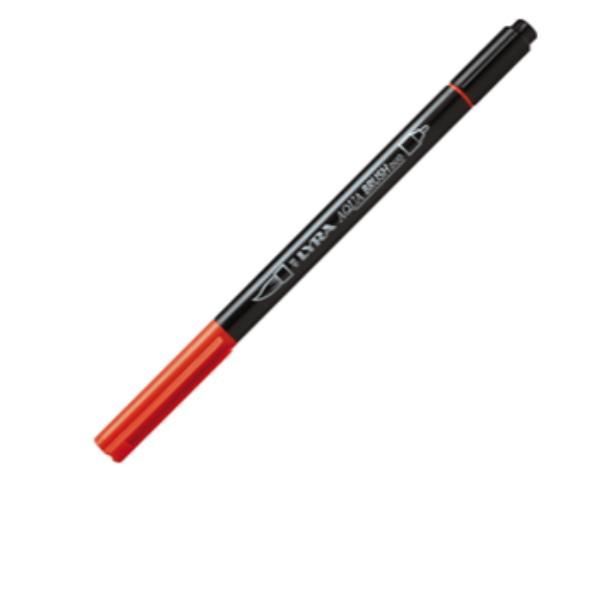 Pennarello Aqua Brush Duo - punte 2/4 mm - rosso geranio chiaro - Lyra