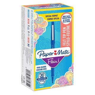 Pennarello Flair Nylon - punta feltro - 1,10mm - blu - Papermate - conf. 30 + 6…