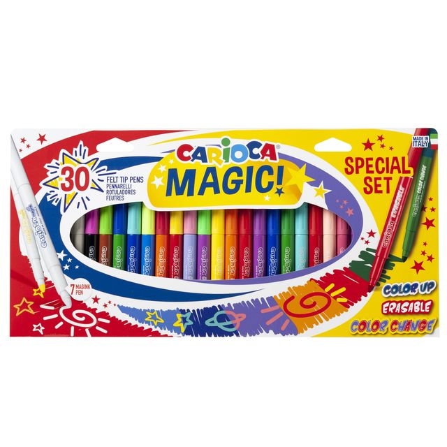 Pennarello Magic Markers - punta 6 mm - colori assortiti - Carioca - conf. 30 p…
