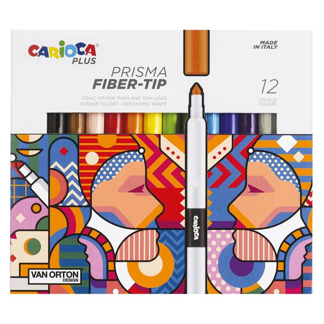 Pennarello Prisma - punta 3,7 mm - colori assortiti - Carioca Plus - conf. 12 p…