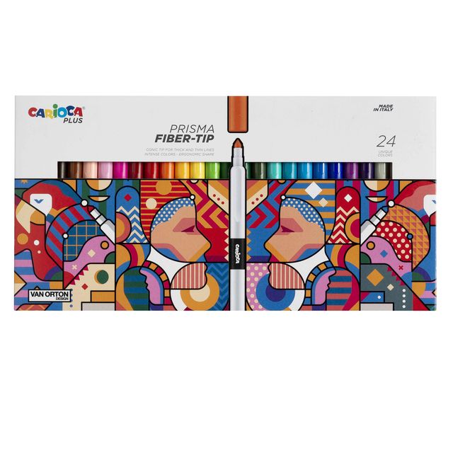 Pennarello Prisma - punta 3,7 mm - colori assortiti - Carioca Plus - conf. 24 p…