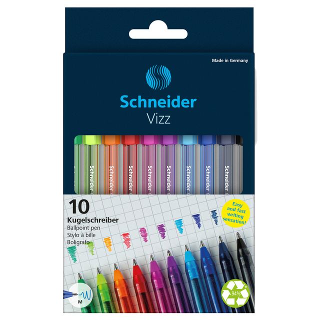 Penne a sfera Vizz - con cappuccio - punta media - colori assortiti - Schneider…