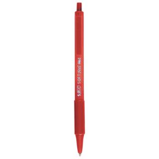 Penne a sfera a scatto Soft Feel - punta 1,0mm - rosso - Bic - conf. 12 pezzi