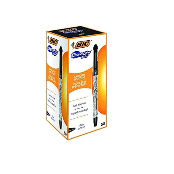 Penne a sfera con cappuccio Gelocity Stic - punta 0,5 mm - nero - Bic - scatola…