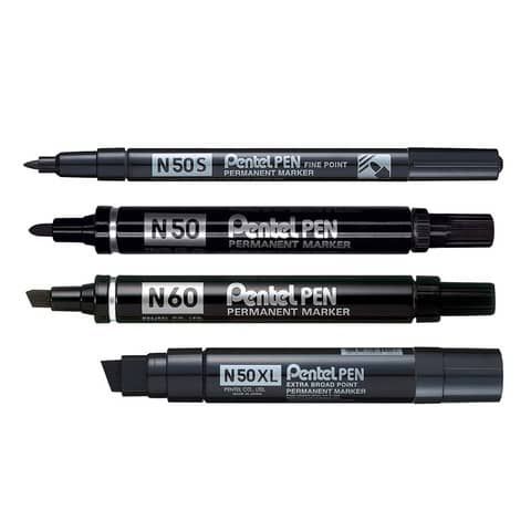 Pentel PEN N50 S - Marcatore - permanente - nero - 1 mm - fine
