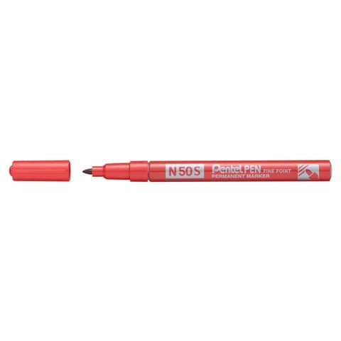 Pentel PEN N50 S - Marcatore - permanente - rosso - 1 mm - fine