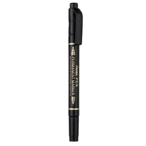 Pentel PEN N75W - Pennarello a due punte - permanente - nero - fine / extra fine