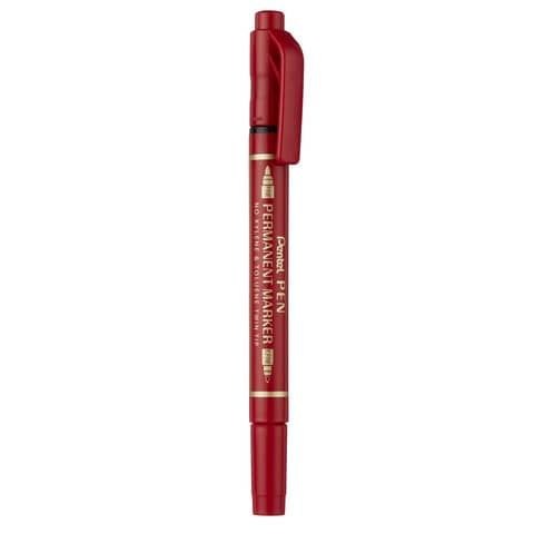 Pentel PEN N75W - Pennarello a due punte - permanente - rosso - fine / extra fi…