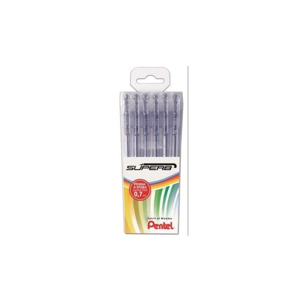 Pentel Superb - Penna a sfera - blu - inchiostro a base olio - 0.7 mm - fine (p…