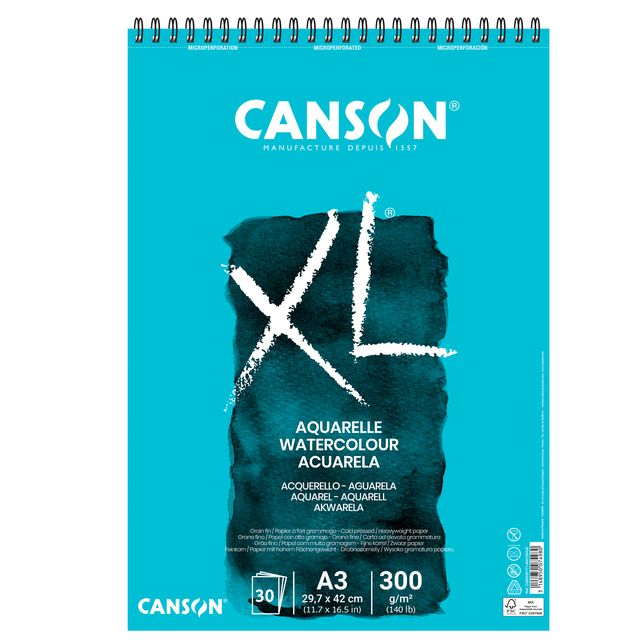 Blocco spiralato Canson Aquarelle XL A3 30 ff 300 g - C400039171