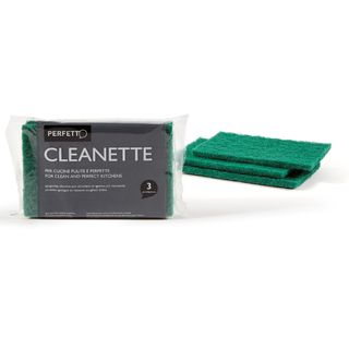 Perfetto Cleanette - Spugnetta per piatti - fibra - verde - pacco da 3