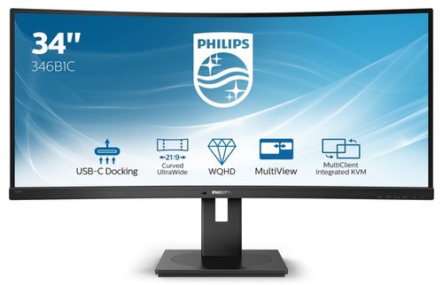 Philips B Line 346B1C - Monitor a LED - curvato - 34" - 3440 x 1440 UWQHD @ 100…