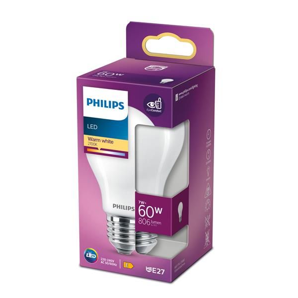 Philips LED Lampadina 7 W - 60 W E27 Luce bianca calda