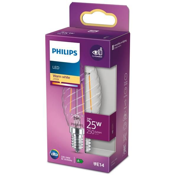 Philips LED Oliva e sfera 2 W - 25 W E14 Luce bianca calda