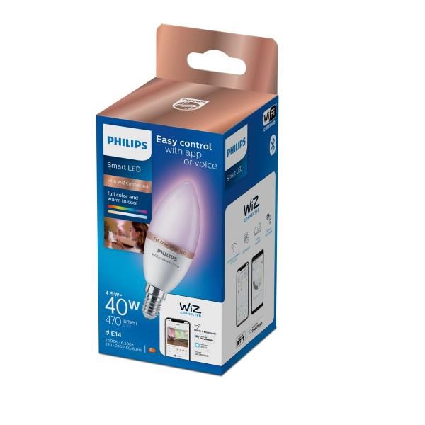 Philips Smart - Lampadina LED - forma: C37 - satinata finitura - E14 - 4.9 W (e…