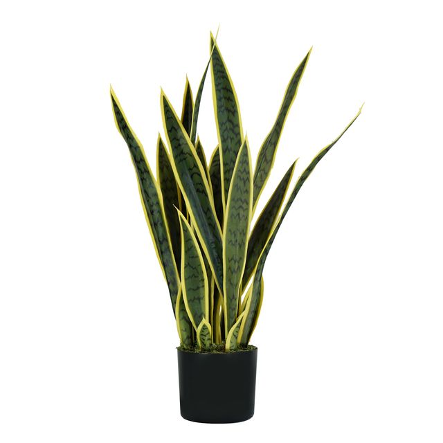 Pianta ornamentale Sansevieria - artificiale - 21 foglie - 75 cm - PE - King Co…