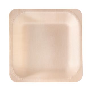 Piatto piano monouso - quadrato - 14,5 x 14,5 cm - legno - colore naturale - Si…