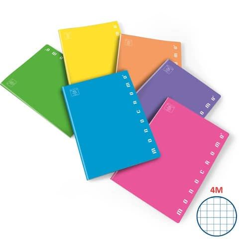 Pigna Monocromo Fluo - Quaderno - graffettato - A4 - 42 fogli - quadretti - dis…