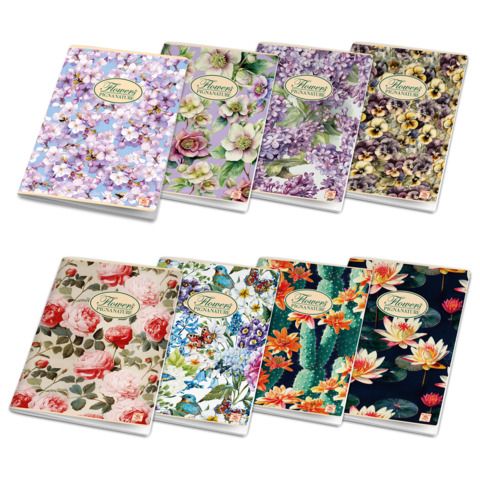 Pigna Nature Flowers - Quaderno - graffettato - maxi - A4 - 20 fogli / 40 pagin…