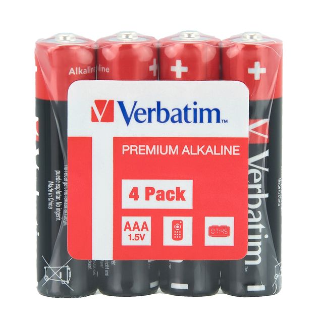 Pila ministilo AAA - 1,5V - 49500 - Alcaline - Verbatim - conf. 4 pezzi