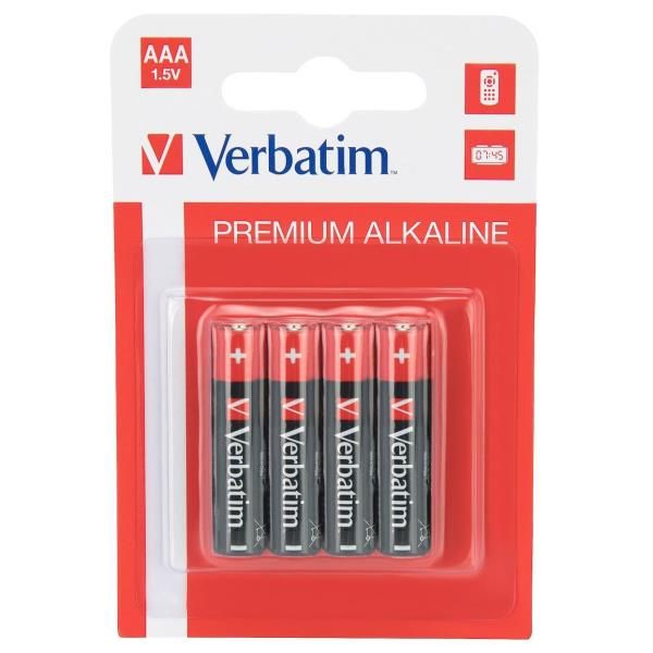 Pila ministilo AAA - 1,5V - 49920 - alcaline - Verbatim - blister 4 pezzi