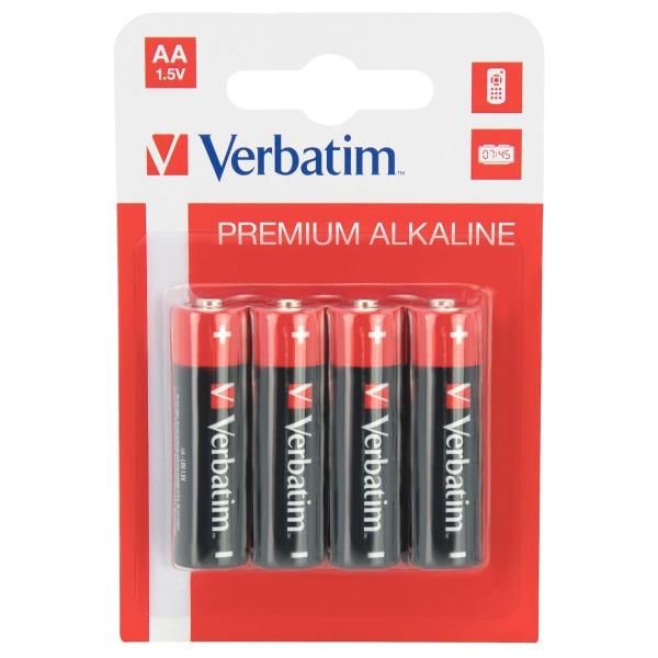 Pila stilo AA - 1,5V - 49921 - alcaline - Verbatim - Blister 4 pezzi