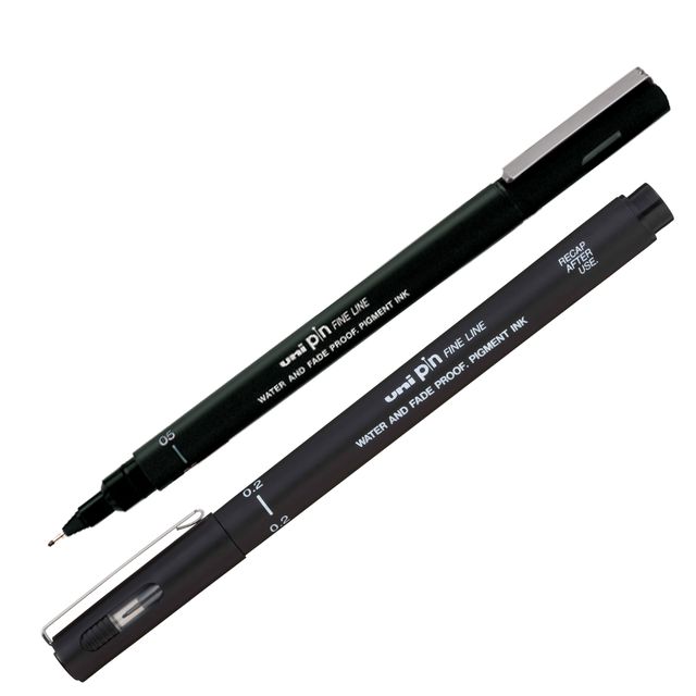 Pin fineliner - punta 0,2mm - nero - Uni Mitsubishi