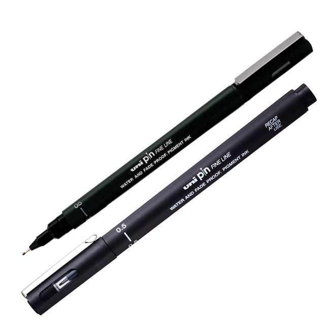 Pin fineliner - punta 0.5 mm - nero - Uni Mitsubishi