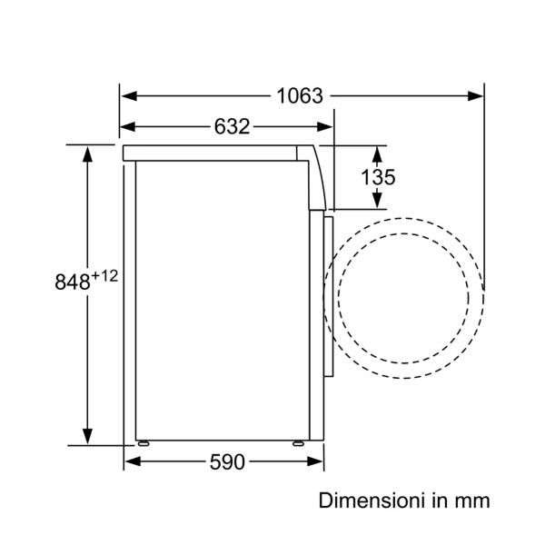 Bosch lavatrice, a libera installazione, 8 kg., classe A, bianco.