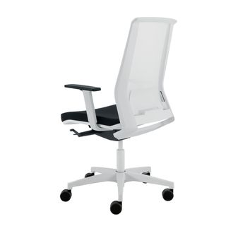 Poltrona semidirezionale Light LLB - con braccioli regolabili - nero/bianco - U…