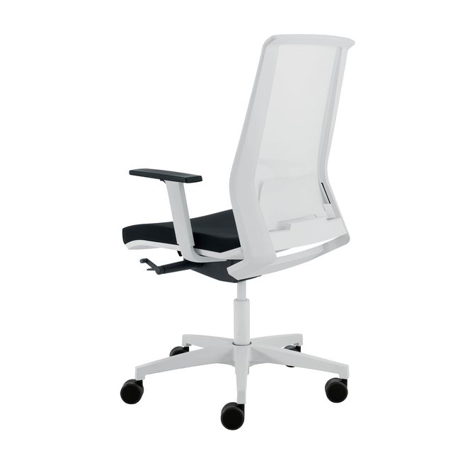 Poltrona semidirezionale Light LLB - con braccioli regolabili - nero/bianco - U…