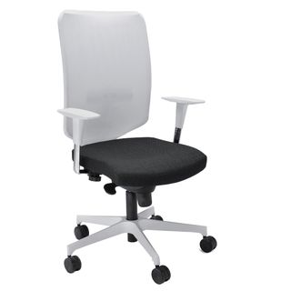 Poltrona semidirezionale Newair NWB - con braccioli regolabili - nero/bianco - …