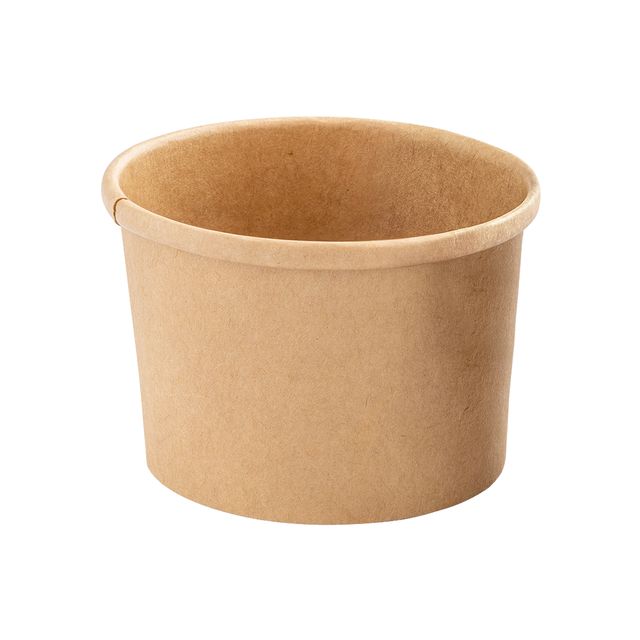 Bowl per zuppe monouso - 360 ml - cartoncino - avana - Signor Bio - conf. 25 pe…