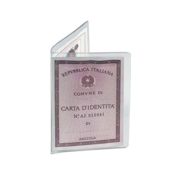Porta Carta d'Identità - PVC - 16x11,5 cm - trasparente - Favorit - conf. 50 pe…