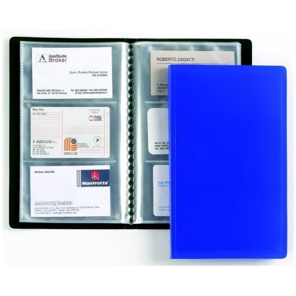 Porta biglietti da visita - 20 buste con 3 tasche ciascuna - 12,5x20,5 cm - ner…