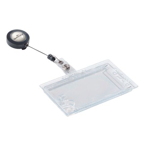 Portabadge Duo in acrilico con chiocciola - 2 tessere inseribili - 5,4 x 9 cm -…