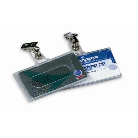 Portabadge con clip - PVC semirigido - 9 x 5,6 cm - Lebez