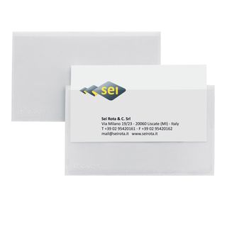 Portabiglietti da visita Eticard T - autoadesivi - PVC - 5,5 x 9 cm - trasparen…