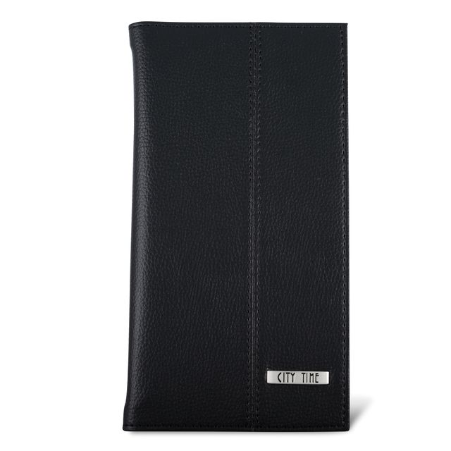Portabiglietti da visita Professional - similpelle - nero - 12,5x23,5 cm - City…