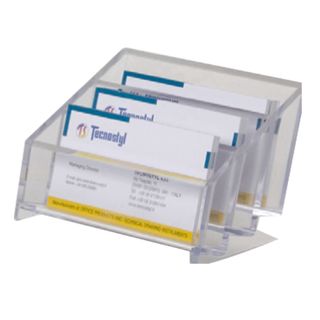 Portabiglietti multitasca Mr Acrylic - da scrivania - 12 x 9 x 7 cm - trasparen…