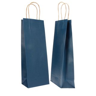 Portabottiglie BARBERA - maniglie cordino - 14 x 9 x 38 cm - carta biokraft - b…