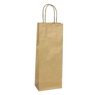 Portabottiglie BARBERA - maniglie cordino - 14 x 9 x 38 cm - carta biokraft - o…