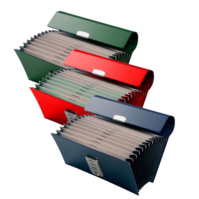 Portacambiali a soffietto - 12 tasche Gen/Dic - 28x13 cm - colori assortiti - F…