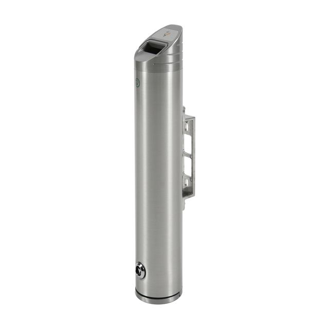 Portacenere murale - da esterno - diametro 10 cm - H 48 cm - acciaio inox