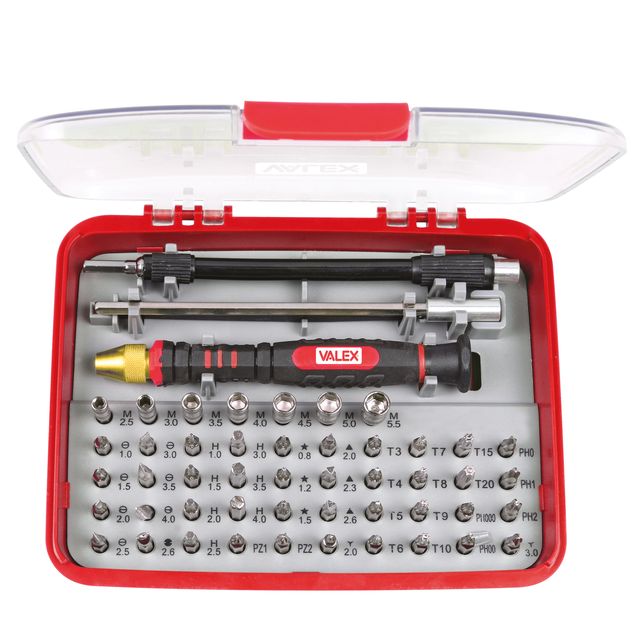 Portainserti di precisione - con 51 inserti - misure assortite - Valex